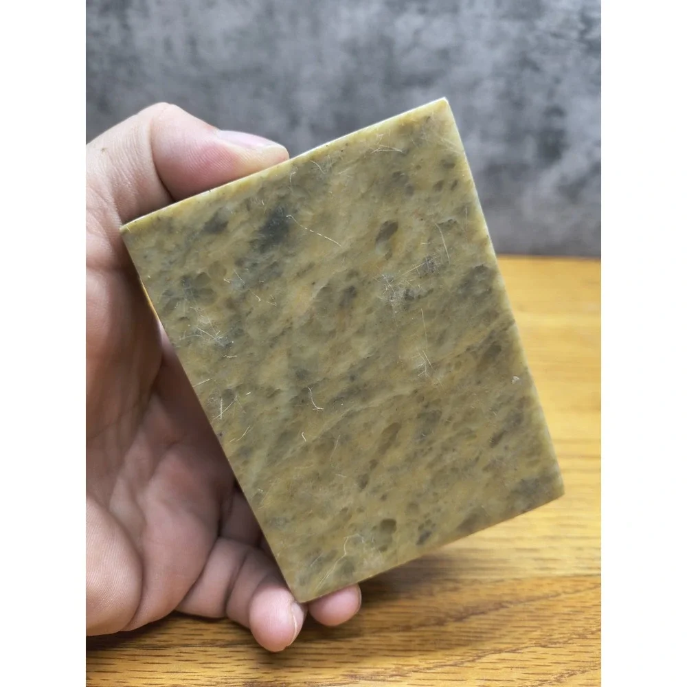 Carved Soapstone with Mother of Pearl Flower Inlay Trinket Box